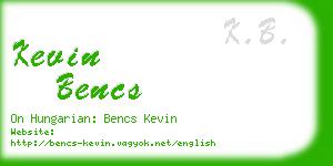 kevin bencs business card